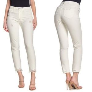 Articles of Society NEW Rene Jeans 27 4 ivory off-white distressed frayed ripped